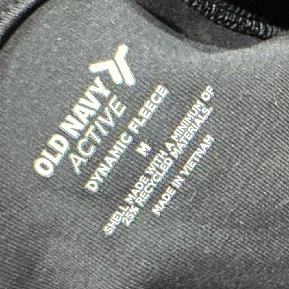 NWT! Men's Old Navy Active Dynamic Black Fleece Jacket M Men's Black Hood Jacket - Picture 2 of 3